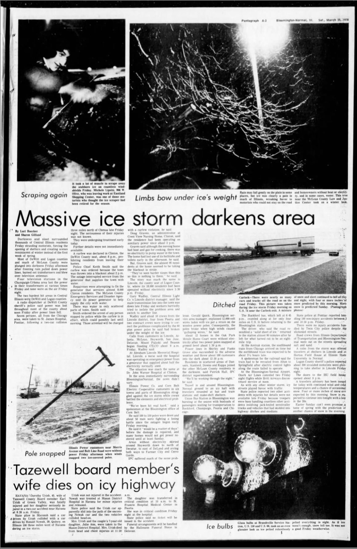 Massive ice storm darkens area